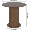 31.5 inch Round Dining Table for 2, Modern Farmhouse Kitchen Table, Small Circle Dining Tables with Wood Strip Base for Kitchen 2