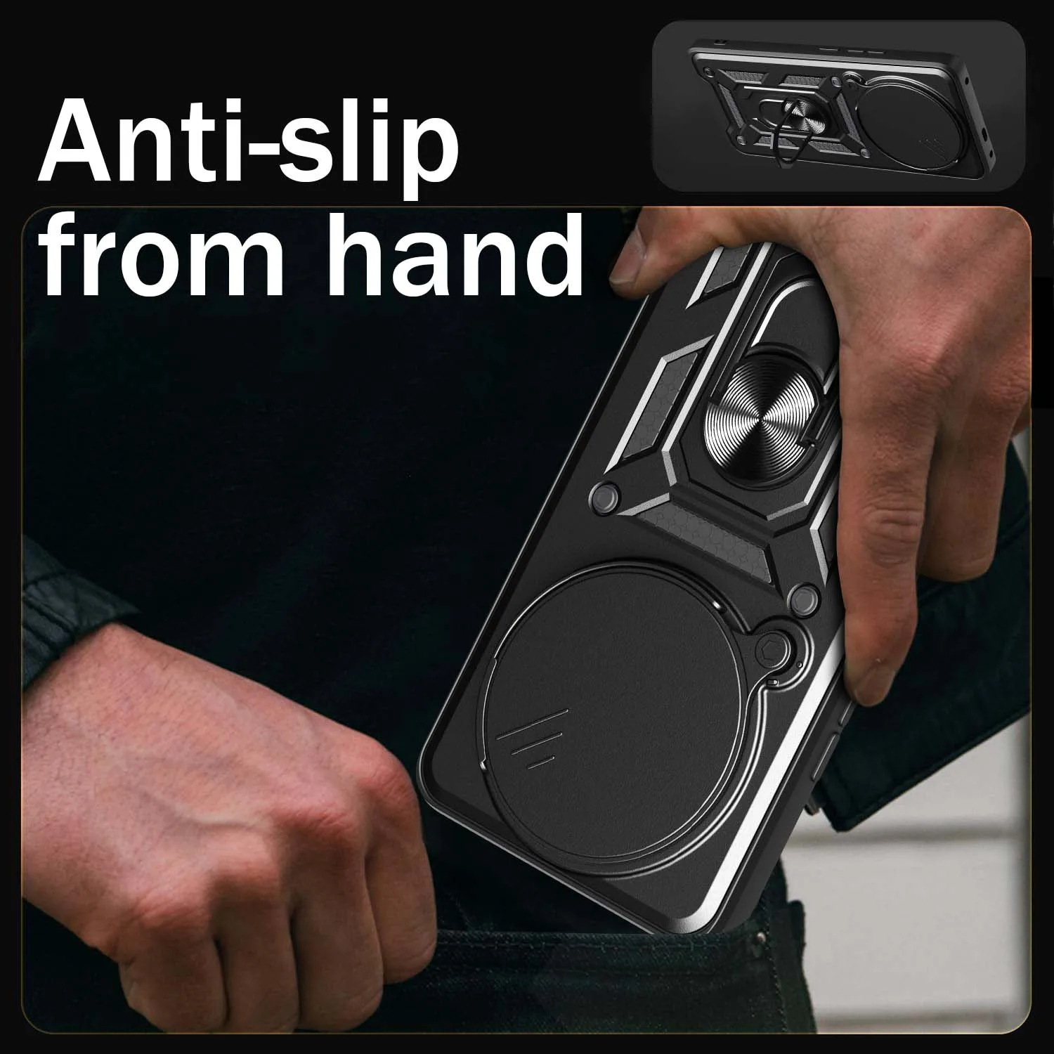 Armored Protective Phone Case with Magnetic Ring and Camera Guard