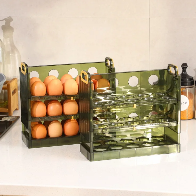 

Kitchen Egg Storage Box Refrigerator Egg Storage Flipped Anti-collision Kitchen Equipped With Egg Tray Fresh Egg Box Organizer