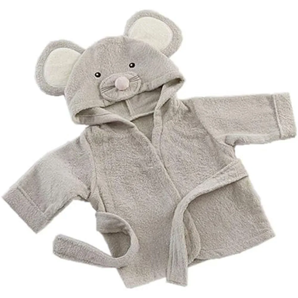 Baby Boy Elepant Bathrobe Hooded Towels Unisex Infant Bath robe Towel For Toddle Terry Ultra Absorbent Durable Blankets