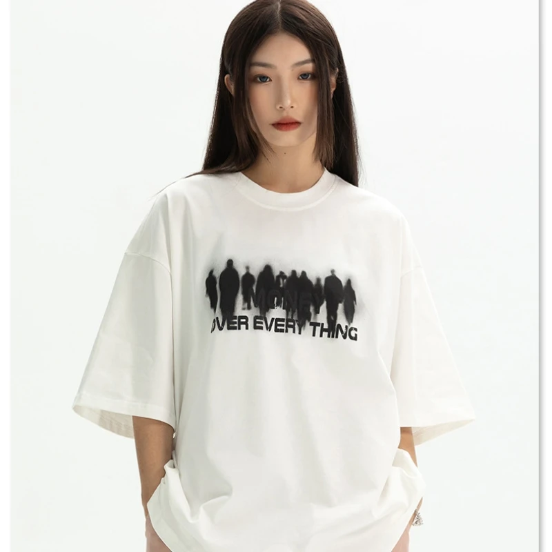 

American Korean Version Band Solid Printed Short Sleeve T-Shirt Men Women Couples Spring Summer Hip Hop Body Shirt Unisex