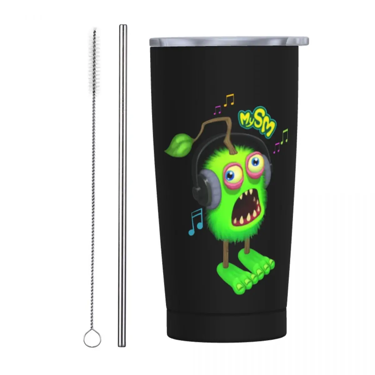 My Singing Monsters Videogioco Bicchiere Isolato Con Coperchio Cartoon Vacuum Coffee Mugs Office Home Thermos Bottle Cup, 20Oz