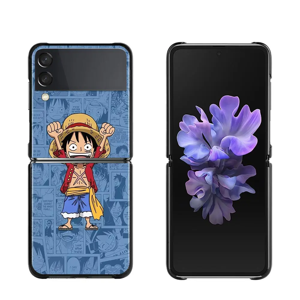 samsung galaxy z flip 3 5g case Phone Case For Samsung Galaxy Z Flip3 5G z flip 3 zFlip Luxury Shockproof Bumper Cover Anime One Piece Luffy Shanks galaxy z flip3 5g case