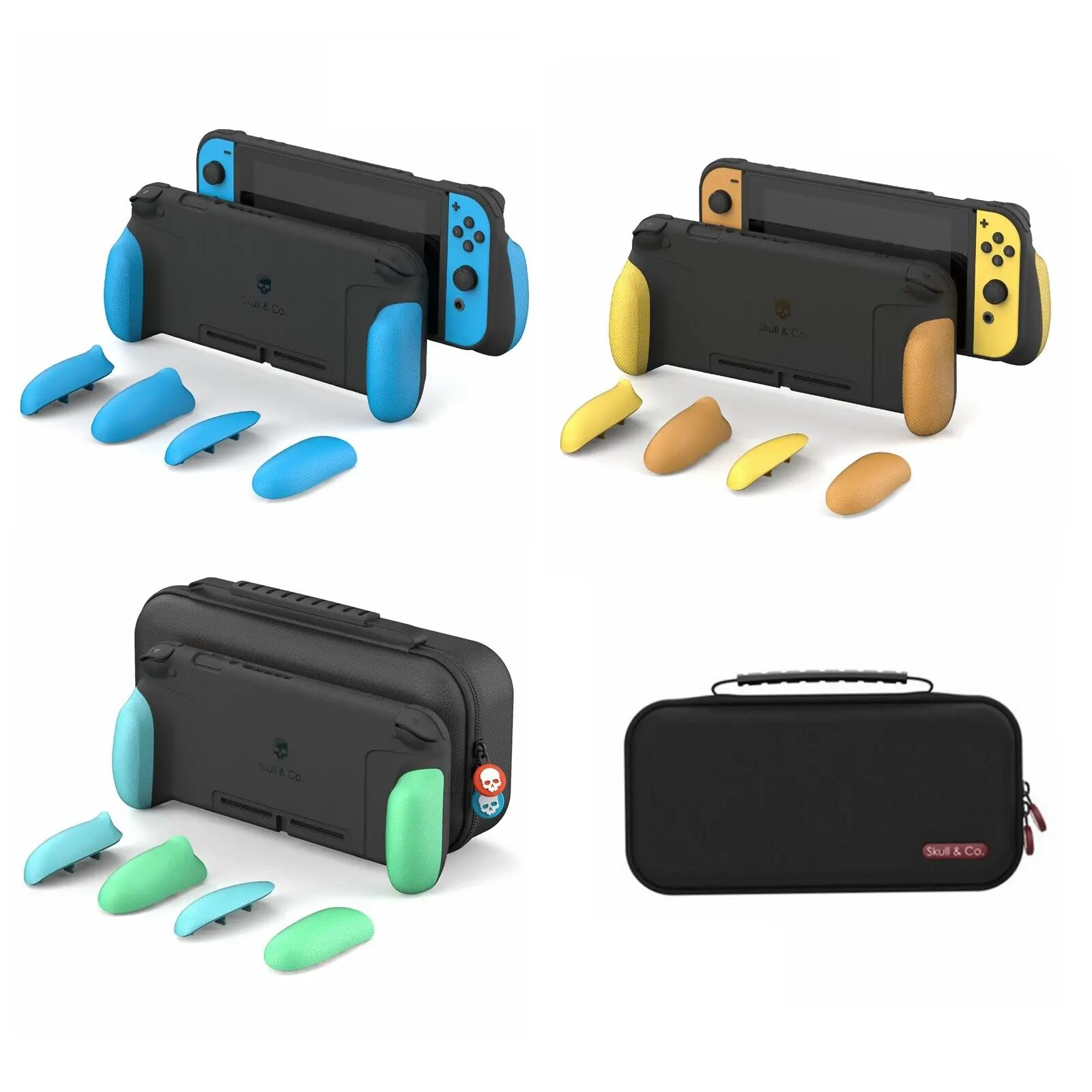 

Skull & Co. GripCase Body & 3 Paris of Grips for Nintendo Switch Carrying Case