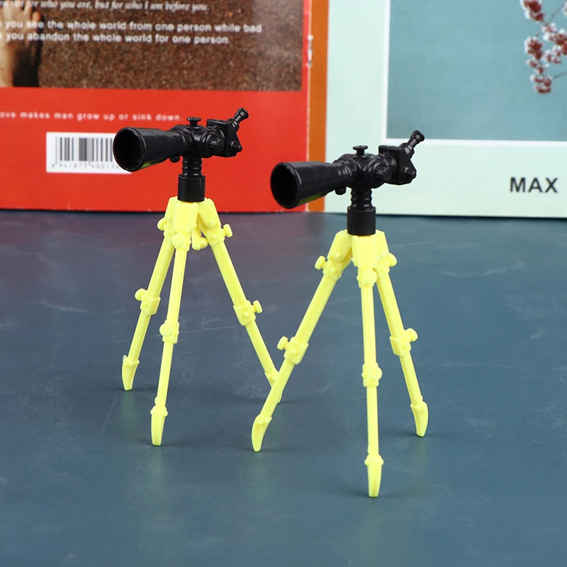 2pcs Doll Telescope Model Dollhouse Miniature Version Telescope DIY Doll Home Decor Accessories Baby Toys 2pcs pack j395y green plastic square sheet 300 310 micro dc motor base with screws diy model assemble parts