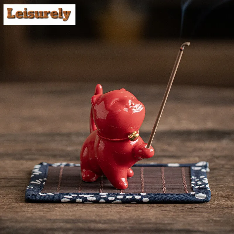 1pcs Cute Cat Play Fish Incense Insertion Zen Line Lncense Lnsertion Seat Accessories Sandalwood Burner Thread Insertion Holder