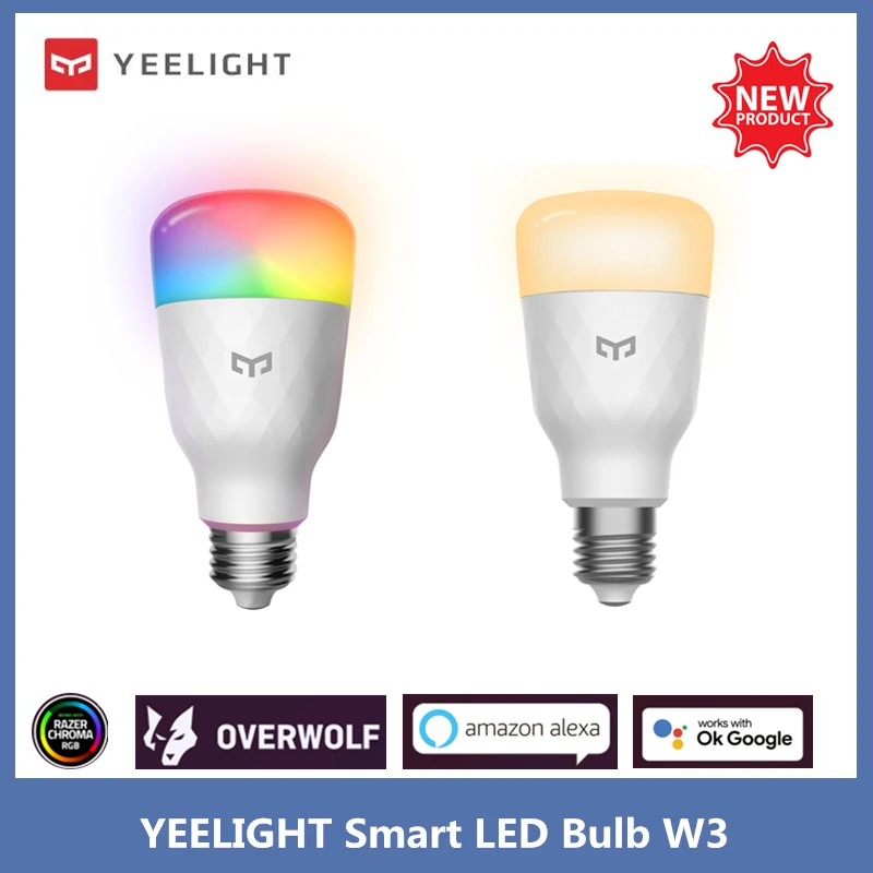 Умная светодиодная лампа Yeelight W3 с мигающей функцией канала связи Wi-Fi для дома Xiaomi mi Google Home, готовая к работе