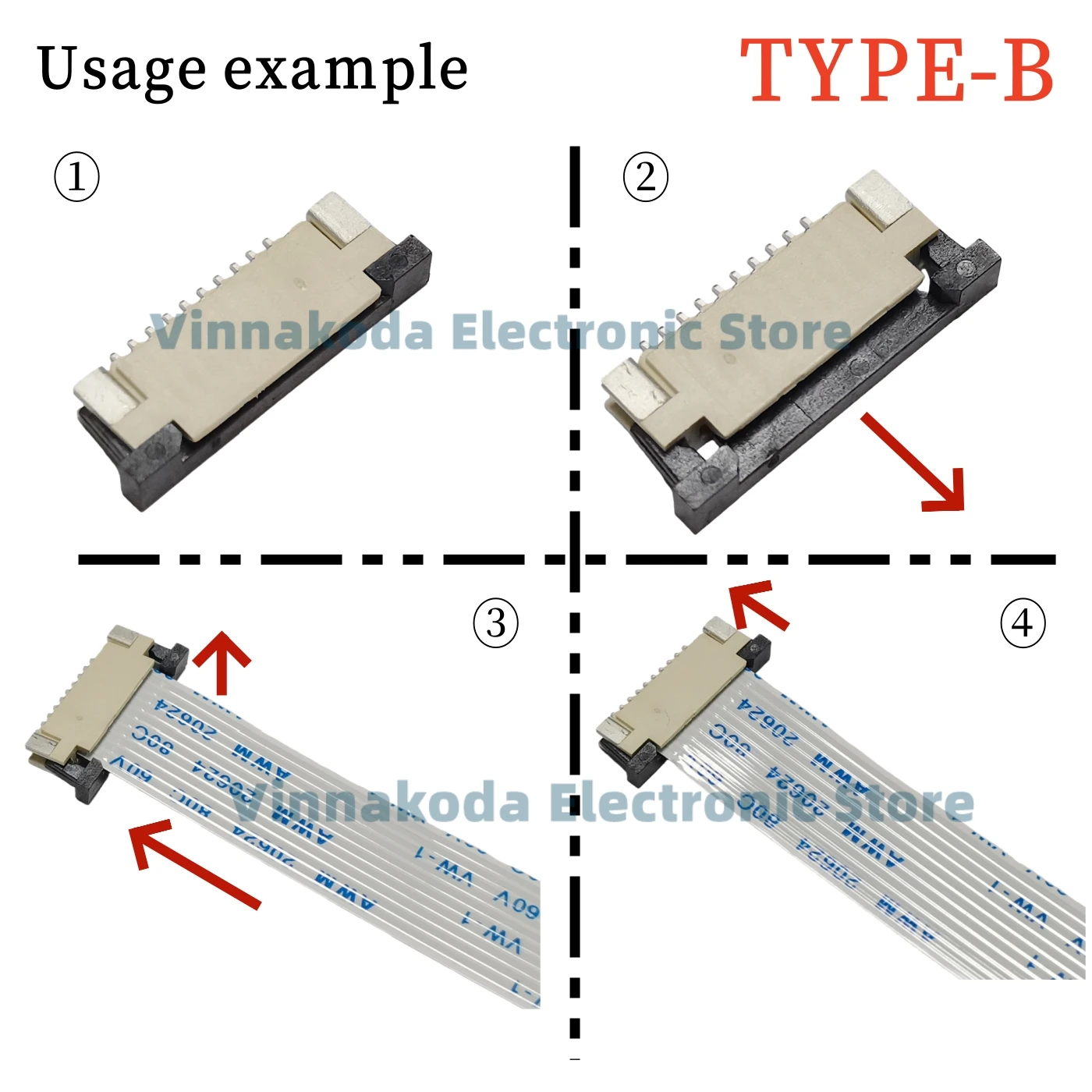 10Pcs FFC/FPC 커넥터 소켓 1.0mm 플립 커버/위/아래 연결 4/6/8/10/12/14/15/16/18/20/22/24/26/28/30/32P