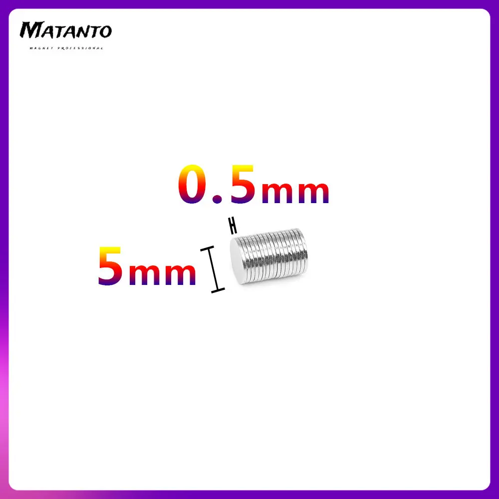 100-2000PCS 5×0.5 Mini Small Round Magnets N35 Circular Search Magnet Strong 5×0.5mm Permanent NdFeB Magnets Disc 5*0.5 DIY Magn