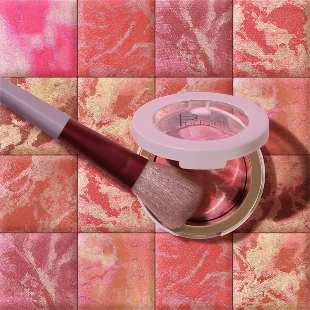 8 Colors Shimmer Blush Marble Baked Rouge Long-lasting Waterproof Matte Concealer Highlighter Blush Suitable for Valentine's Day 3