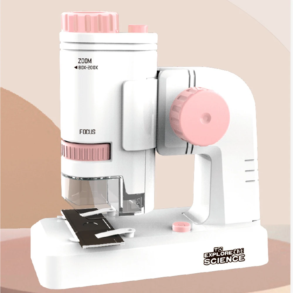 

200x Magnification Children's Microscope Portable Science Experiment Toy for Outdoor Indoor Great Gift Easy Operation M09