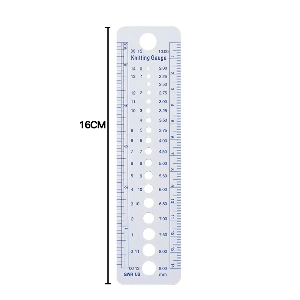 1Pc Rule Knitting Accessories Inch Sewing Ruler Plastic Ruler Needle Gauge Size Measurement Sewing Knitting Tool