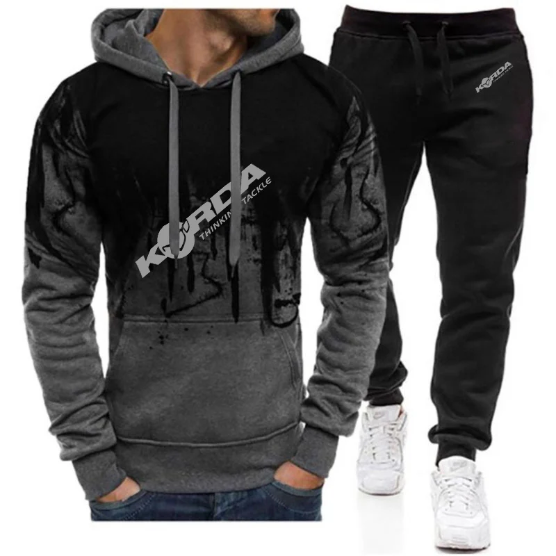 Korda Inspired Tribute Men's New Casual Comfortable Pullover Hoodies +Pant Comfortable Gradient Color Two Pieces Suit 4