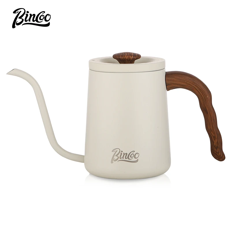 

Bincoo Coffee Pot Distributor Frothing Pitcher Jug Gooseneck Spout Stainless Steel Espresso Coffee Tea Milk Pot Kettle Can 600ml