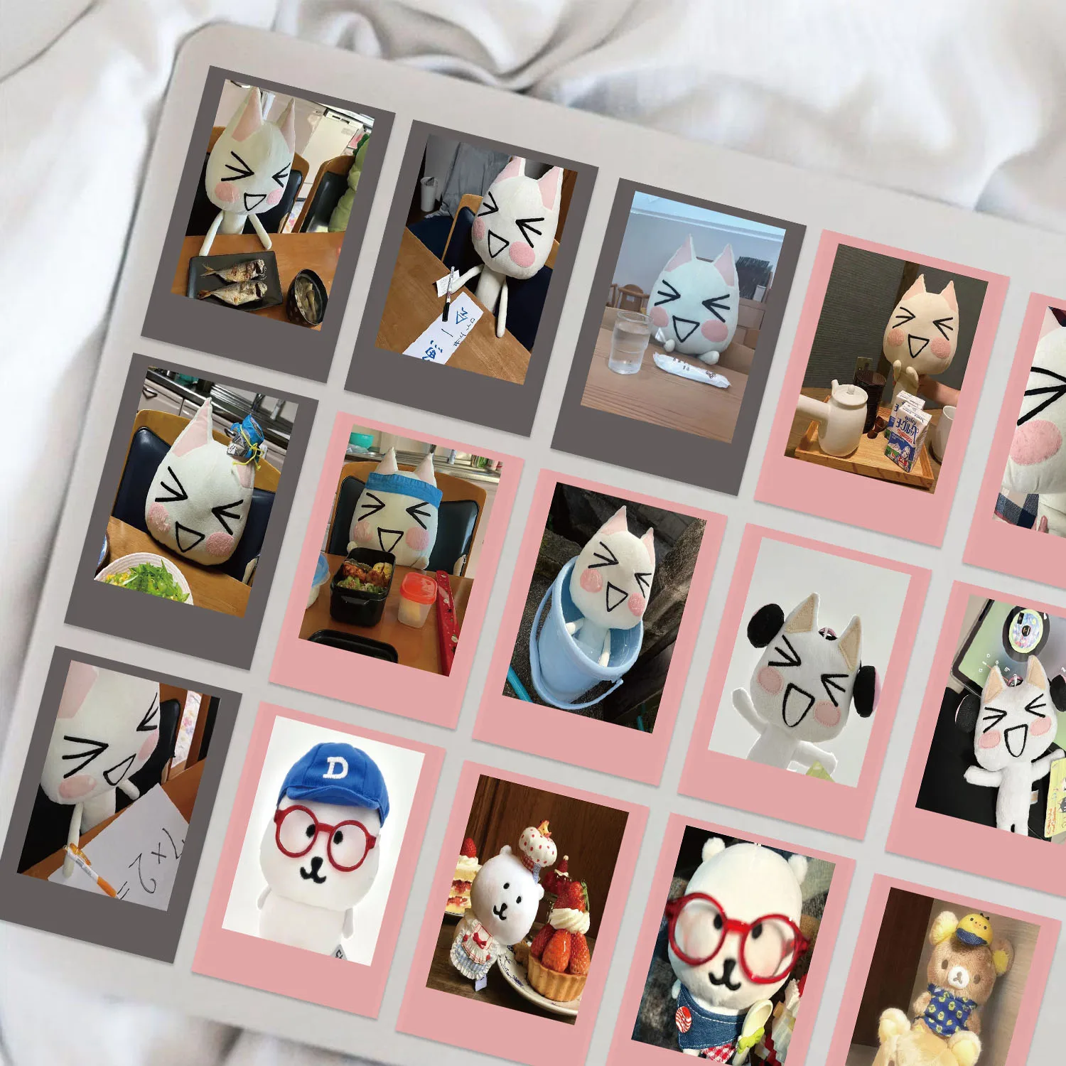 64pcs Cute Animal Vinyl Stickers - Adorable Cat and Bear Designs