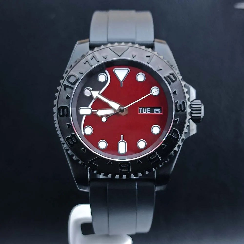

40.5mm Diving Automatic Mechanical Men's watches NH36 Movement Ceramic Bezel Waterproof Wristwatch Sapphire GMT Case 20 Strap