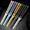Foldable Comb Stainless Steel Practice Training Butterfly Knife Comb Beard Moustache Brushe Salon Hairdressing Styling Tool 2