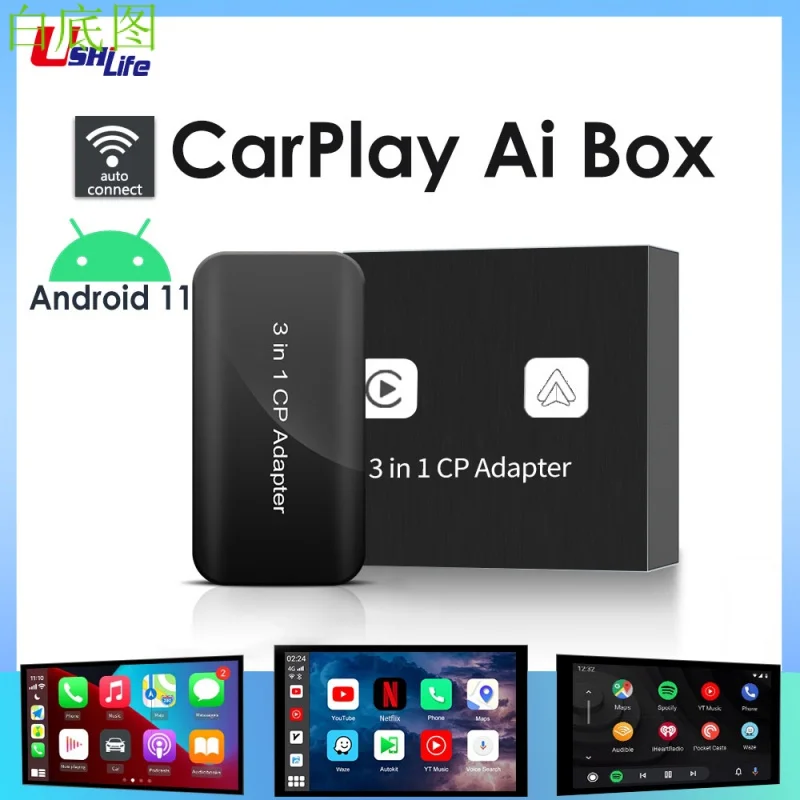 

Carplay Ai Box Android Auto Wireless Carplay Dongle Netflix Spotify Youtube Navigation Upgrade Box For Kia VW Ford Benz Infiniti
