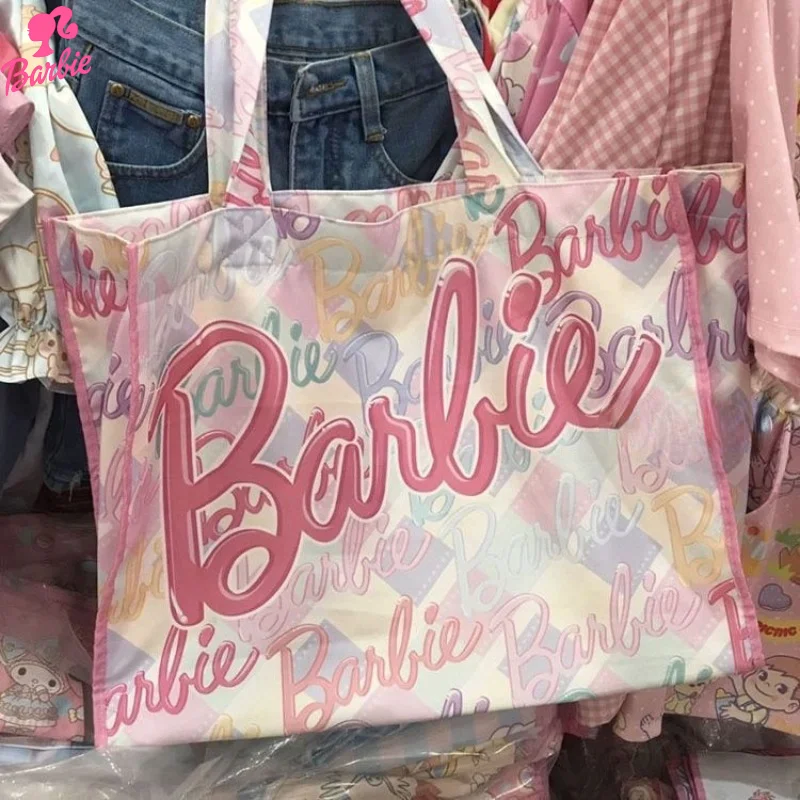 

MINISO Barbie women's new fashionable versatile cute personalized printed casual lightweight one-shoulder cross-body tote bag
