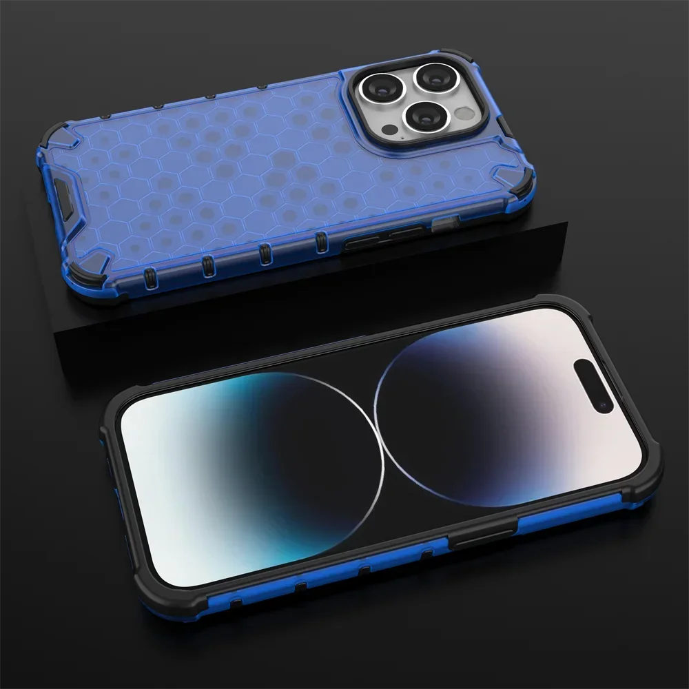 Honeycomb Shockproof Translucent Protective Phone Case