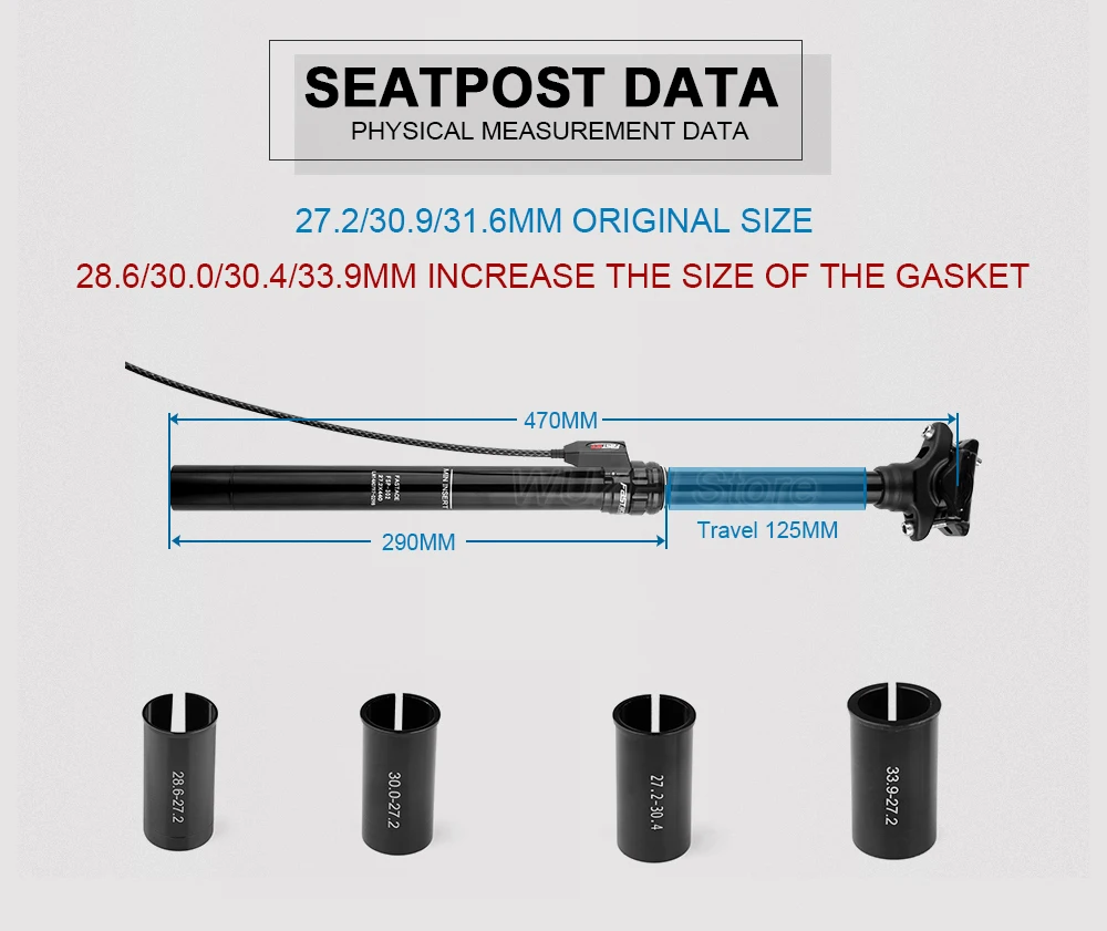 FASTACE DH Suspesion Sitz Post 27,2mm Dropper 28.6/30.0/30.4/30.9/31.6/33,9mm downhill-Bike Sattelstütze Fernbedienung Air Sitz – Detail 8