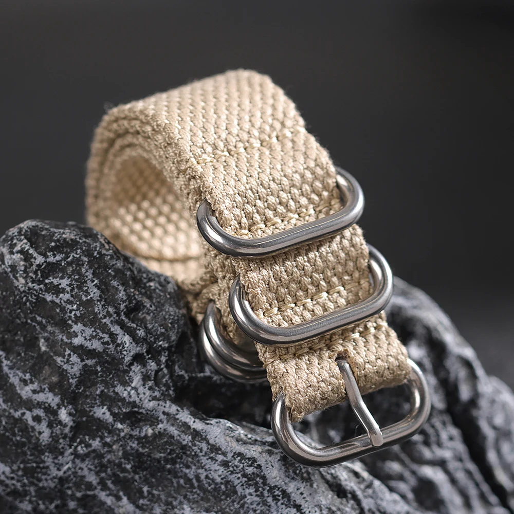 حزام ساعة قطن نايلون 20 مم 22 مم حزام ساعة من القم...