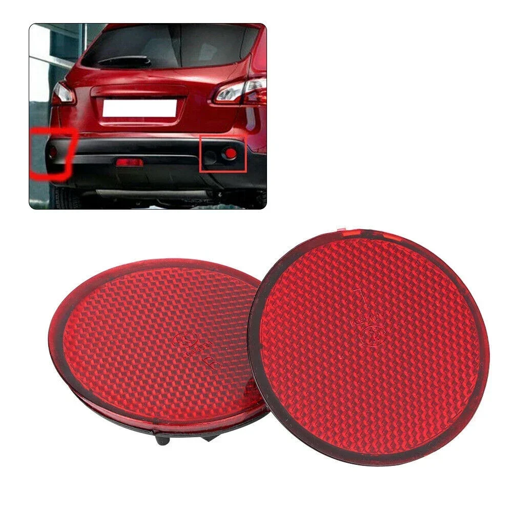 Rear Bumper Round Reflectors for Nissan QASHQAI 2007-2015 Red Color ABS Material OE Compatible 26561JE20A 26560JE20A
