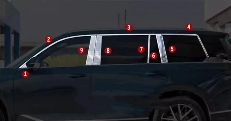 

Для GAC Trumpchi GS8 2022-2024 высококачественная нержавеющая зеркальная полоса Защита от царапин автомобильные аксессуары