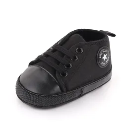 Spring Collection Baby Shoes: Classic Canvas Sneakers with Soft Sole for Newborns and Toddlers (1)