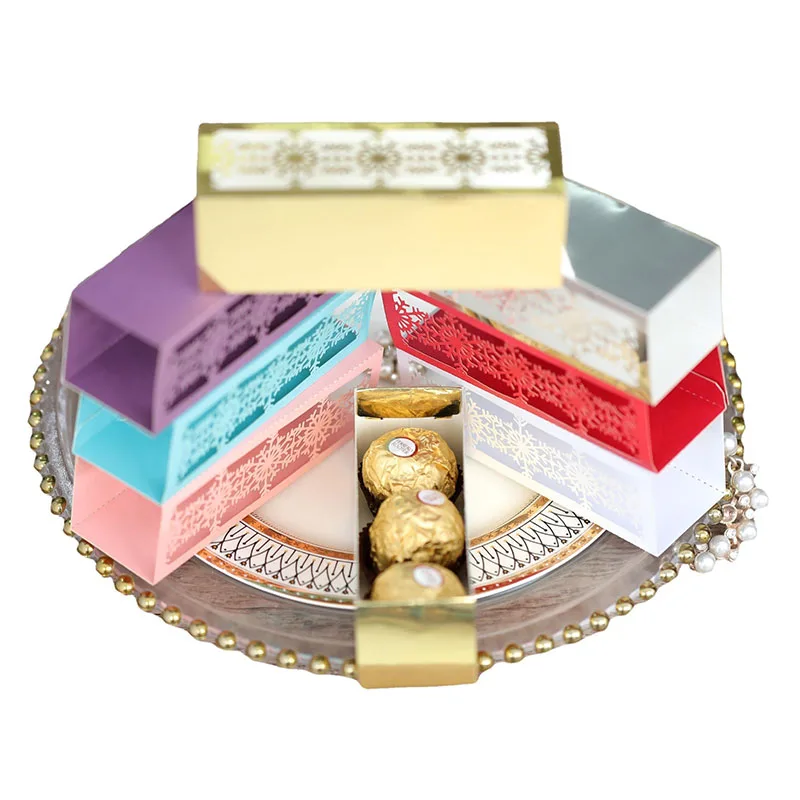 50Pcs Laser Cut Christmas Snowflake Packaging Gift Boxes, Drawer Style Candy Chocolate ... - SKU CPGB2143 - UGI Packaging