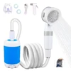 Portable Outdoor Shower Set Handheld Shower Head Adjustable Flow Camping Shower for Hiking Backpacking Beach Traveling 1
