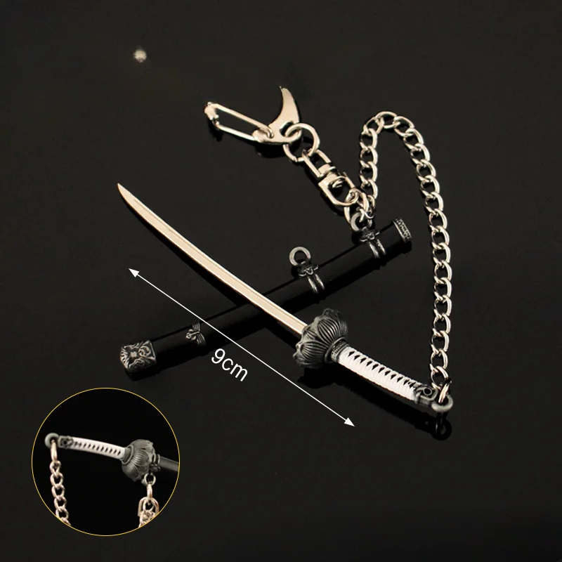 Shadowse Dies Twicea Mini Mortal Blade Scabbard Sword Model Alloy Peripheral Pendant Keychain Collectible Gifts