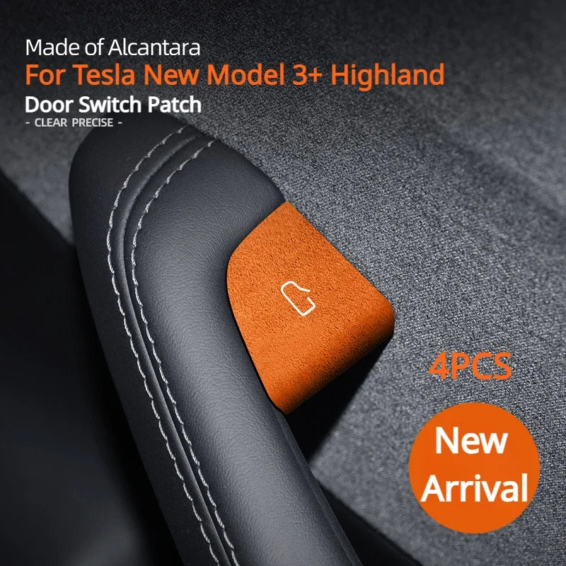 

Door Switch Patch Sticker for Tesla New Model 3+ Highland 2024 Alcantara Suede Interior Sticker Modified Decoration Accessories