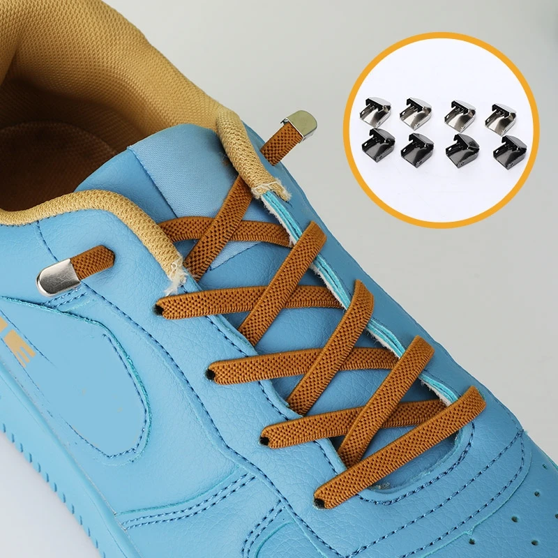 1pair No Tie Shoe Laces, Metal Shoelace Buckle Elastic Lazy Shoelace  Shoelaces For Sneakers Shoes Shoe Accessories Shoe Lace Flat Shoe Laces For  Adults & Kids Shoes