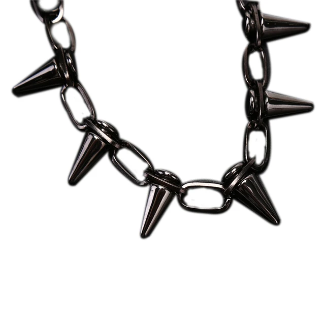 Black Spiked Pentagram Choker Necklace Harajuku Goth Punk Leather