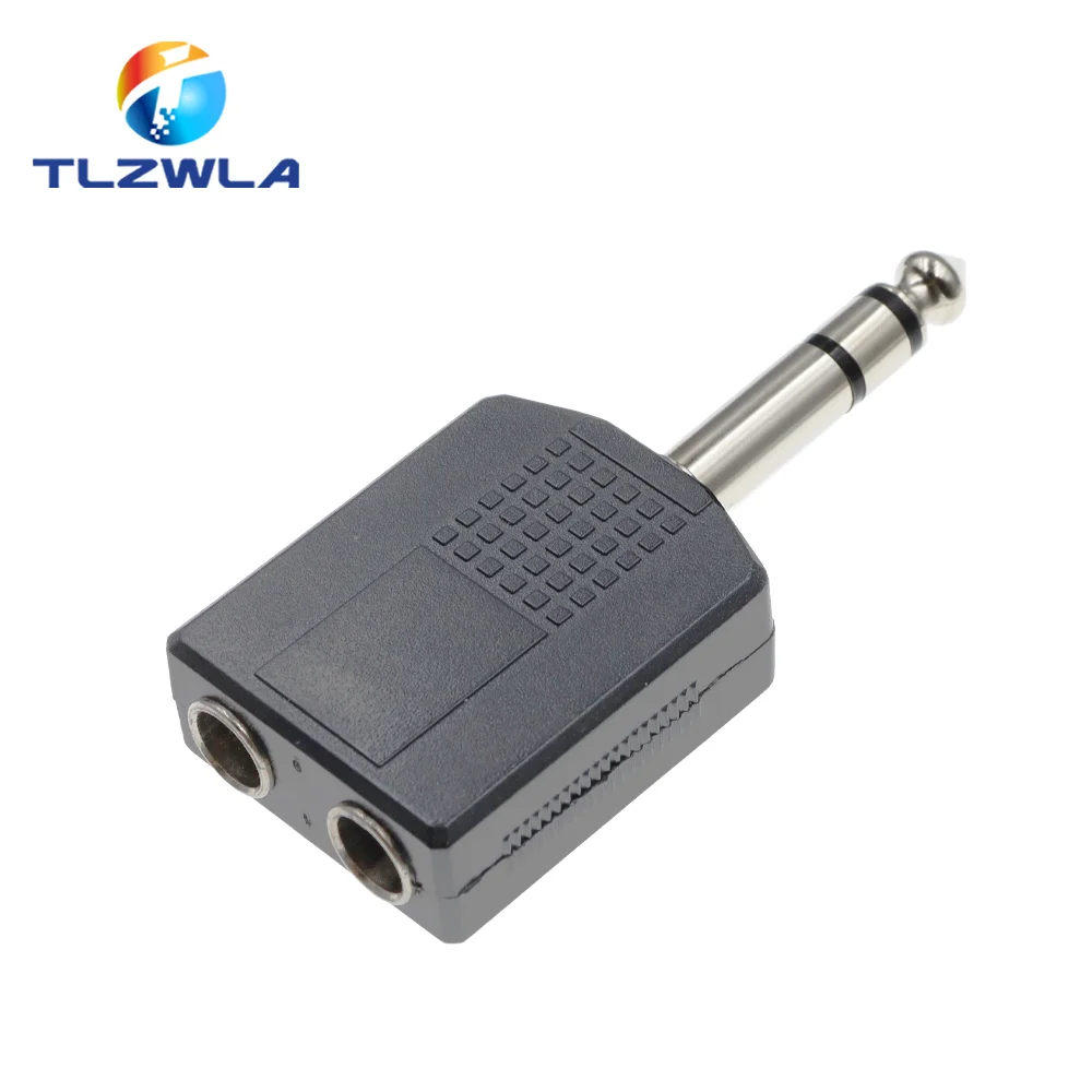 6,35 Mm Maschio A Doppio 3,5 Mm Femmina 3 Poli TRS 1/4" A 1/8" Adattatore Audio Convertitore Y Splitter Cavo 20 Cm - Foto 2