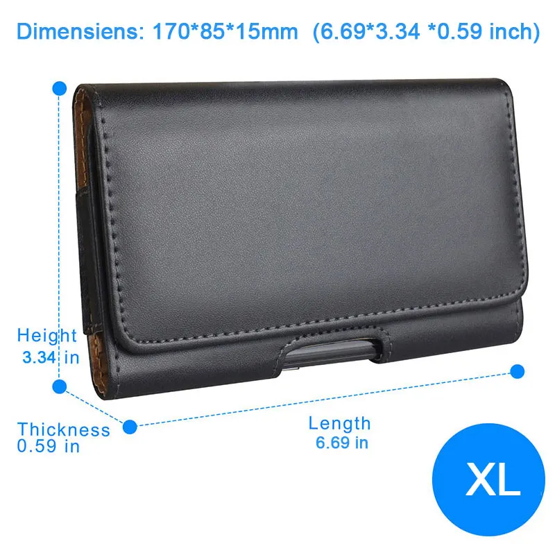 Universal Leather Cell Phone Belt Clip Holster Pouch