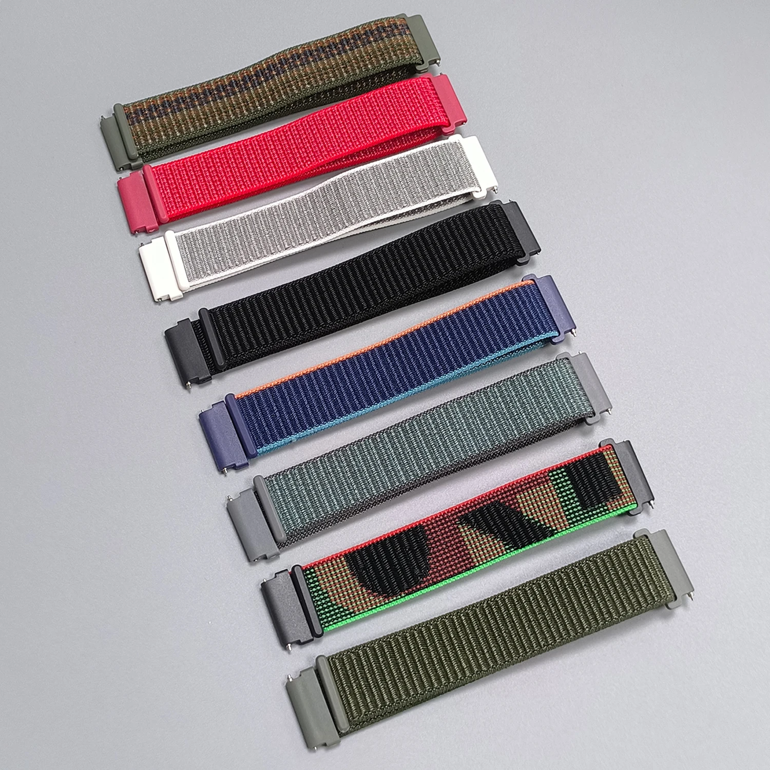 Nylon Loop Woven Watch Band, Adjustable 20-22mm Strap