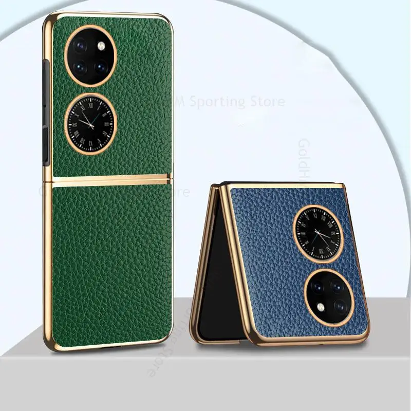 

6D Plating Leather Phone Case For Huawei P60 P50 Pocket S Ultra Slim Phone Cover For HUAWEI P60 Pocket Electroplated Cover Coque