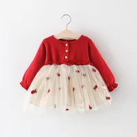 Lawadka 6M-3T Spring Newborn Baby Dresses for Girl Princess Lace First Birthday Girl Party Dresses Red Baby Outfits Clothes 2024 1