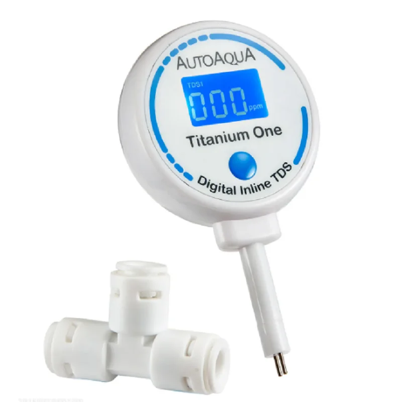 AutoAqua Smart TDS Test Monitor Aquarium Digital Inline TDS Titanium One Display Water Outlet Monitor Water Quality Qualify Pure