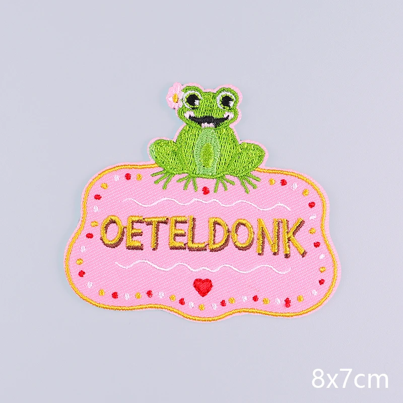 New Pink Series Netherland Oeteldonk Frog Patches For Clothes Emblem Carnival For Netherland Embroidery Iron On Patch On Clothes