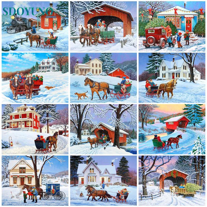 

Набор для рисования по номерам на холсте, без рамки