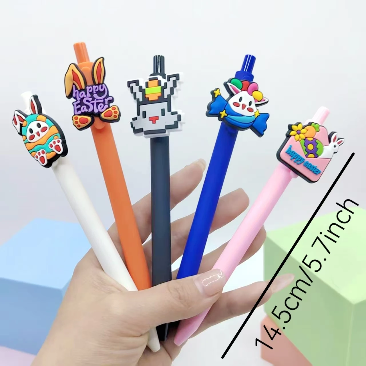10PCS 부활절 스타일링 패치 펜, 부활절 테마 성별 중립 펜, 크리 에이 티브 휴일 선물 펜 쓰기 볼펜, 무작위 스타일