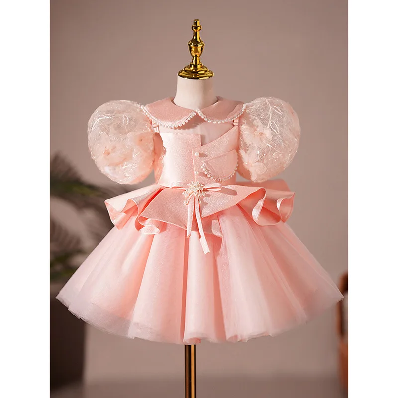 

Summer Baby Spanish Lolita Children's Princess Ball Gown Beading Birthday Party Christening Clothes Dresses for Girls Easter Eid