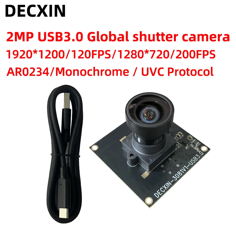 AR0234 글로벌 셔터 흑백 카메라 2MP 1080P/120 FPS USB3.0 산업용 카메라 모듈 머신 비전 검사