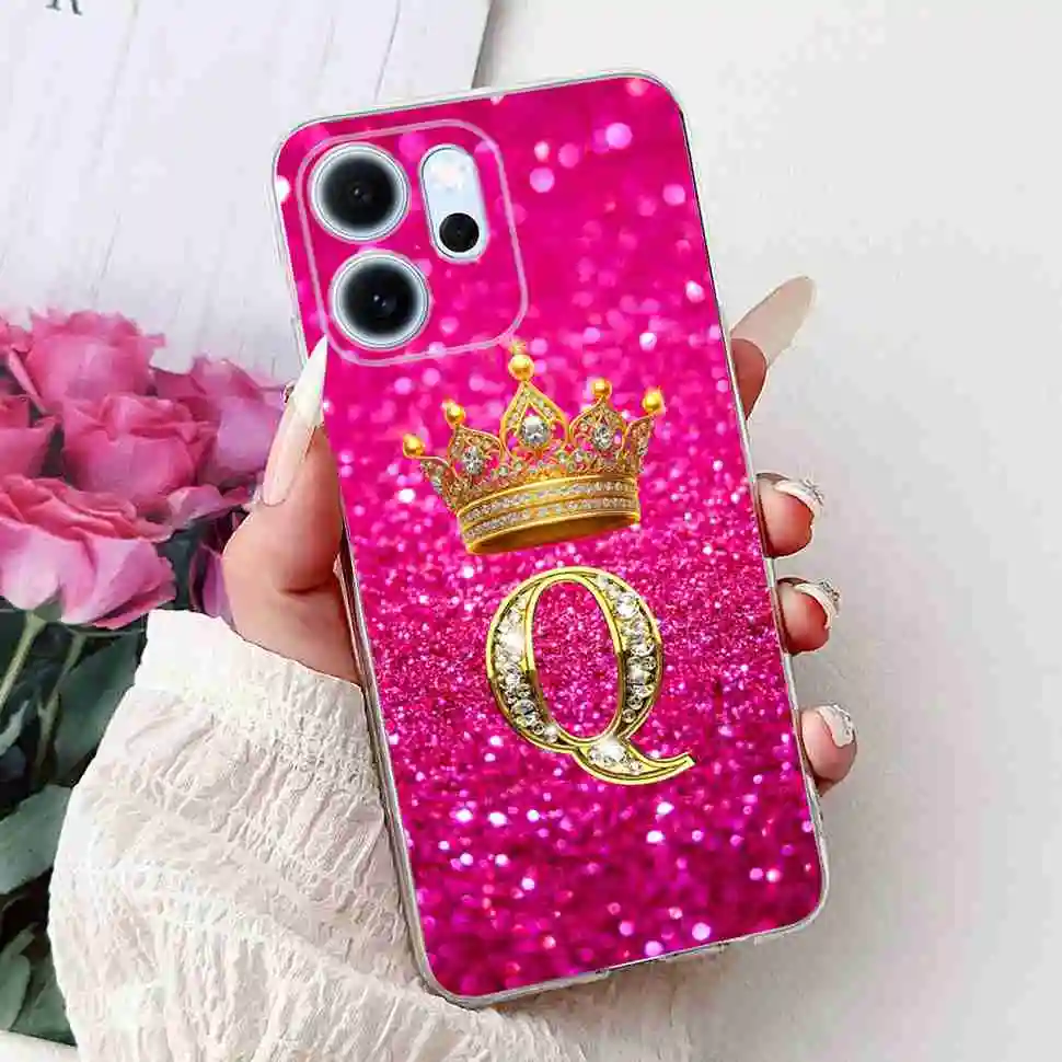 New Design Floral Letter TPU Soft Silicone Phone Case - 6.57 Cover, Elegant and Durable Protection