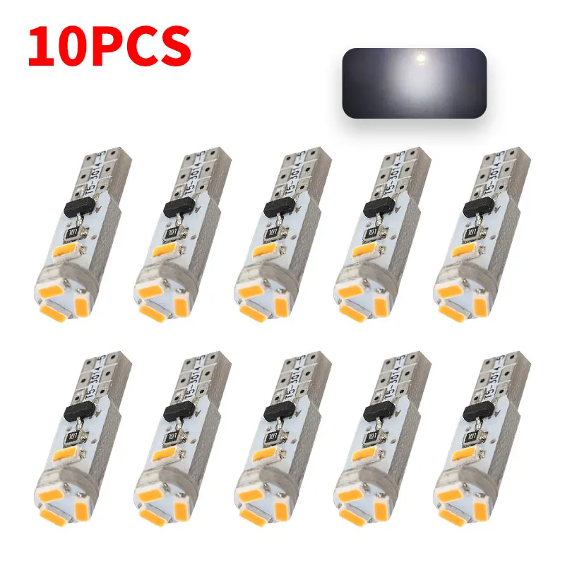 10Pcs T5 3014 5SMD ڵ  LED    CANBUS   ȣ Ʈ   DC 12V ȭƮ ڹ