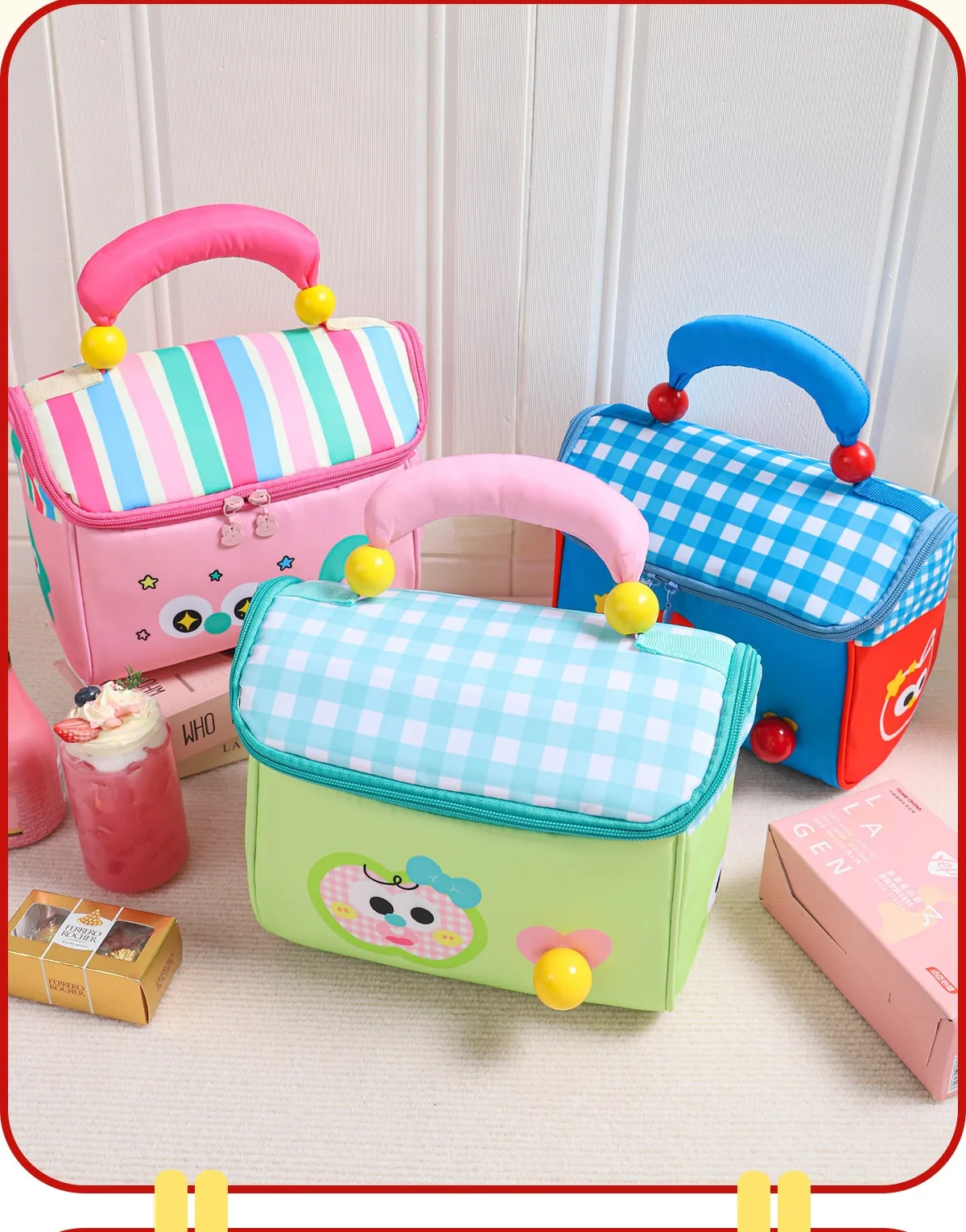 Apfel Kleines Haus Kosmetiktasche Kreative Lunchbox Tasche Student Mittagessen Bento Tasche Märchenhaus Wärmedämmung Mahlzeit Tasche – Detail 15