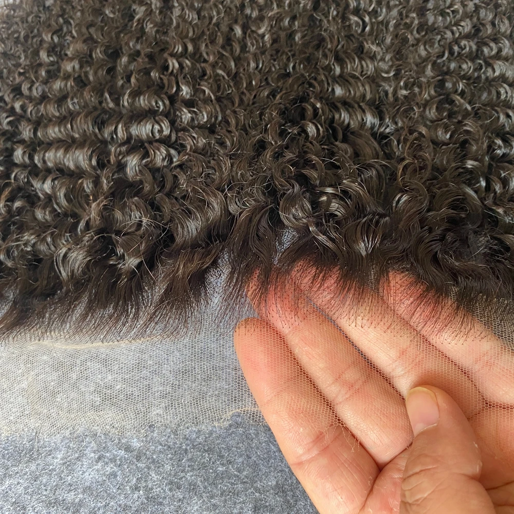 Afro Kinky Curly Invisible HD 13x4 Lace Frontal Human Hair Melt Skins Pre Plucked HD Lace Frontal Afro Kinky 4x4 Closure